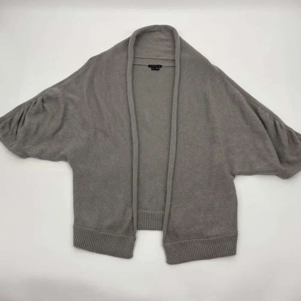 Theory | women’s cinched sleeves cashmere Gray cardigan Sweater